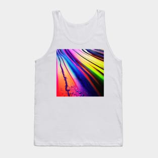 Liquid Colors Flowing Infinitely - Heavy Texture Swirling Thick Wet Paint - Abstract Inspirational Rainbow Drips Tank Top